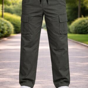 men olive cargo premium casual fit