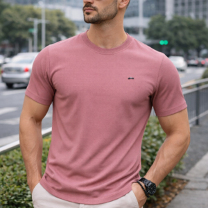 arospar premium textured dusty pink t shirt